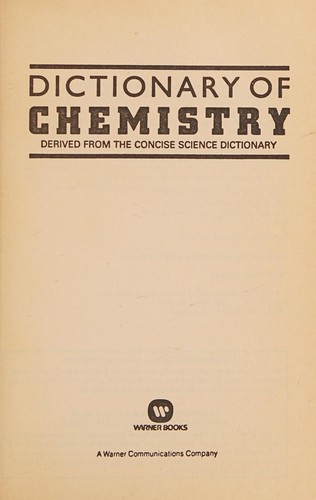 Cover of Dictionary of Chemistry
