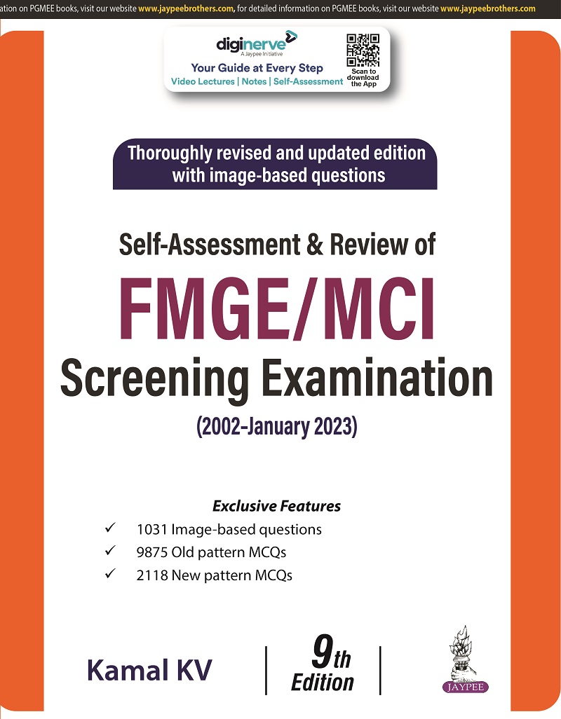Cover of SELF ASSESSMENT & REVIEW OF FMGE/MCI SCREENING EXAMINATION (2002-JANUARY 2023) 9TH EDITION 2023