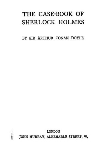 Cover of Case-Book of Sherlock Holmes