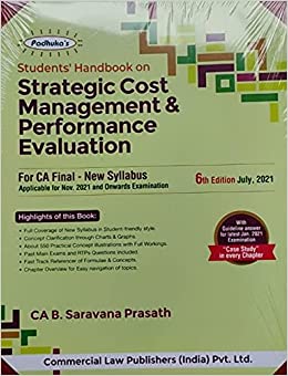 Students Handbook On Strategic Cost Management & Performance Evaluation