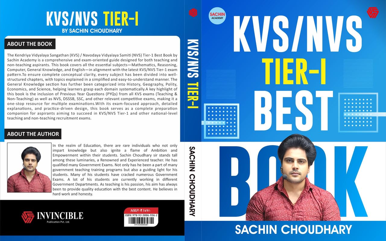 KVS | NVS |Tier-I Best Book | Sachin Academy