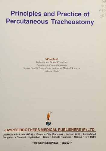 Principles and Practice of Percutaneous Tracheostomy