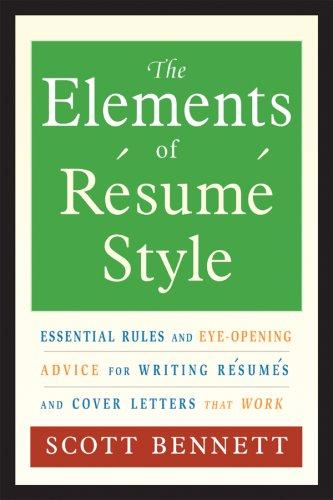 The Elements Of Resume Style