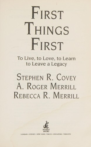 First Things First