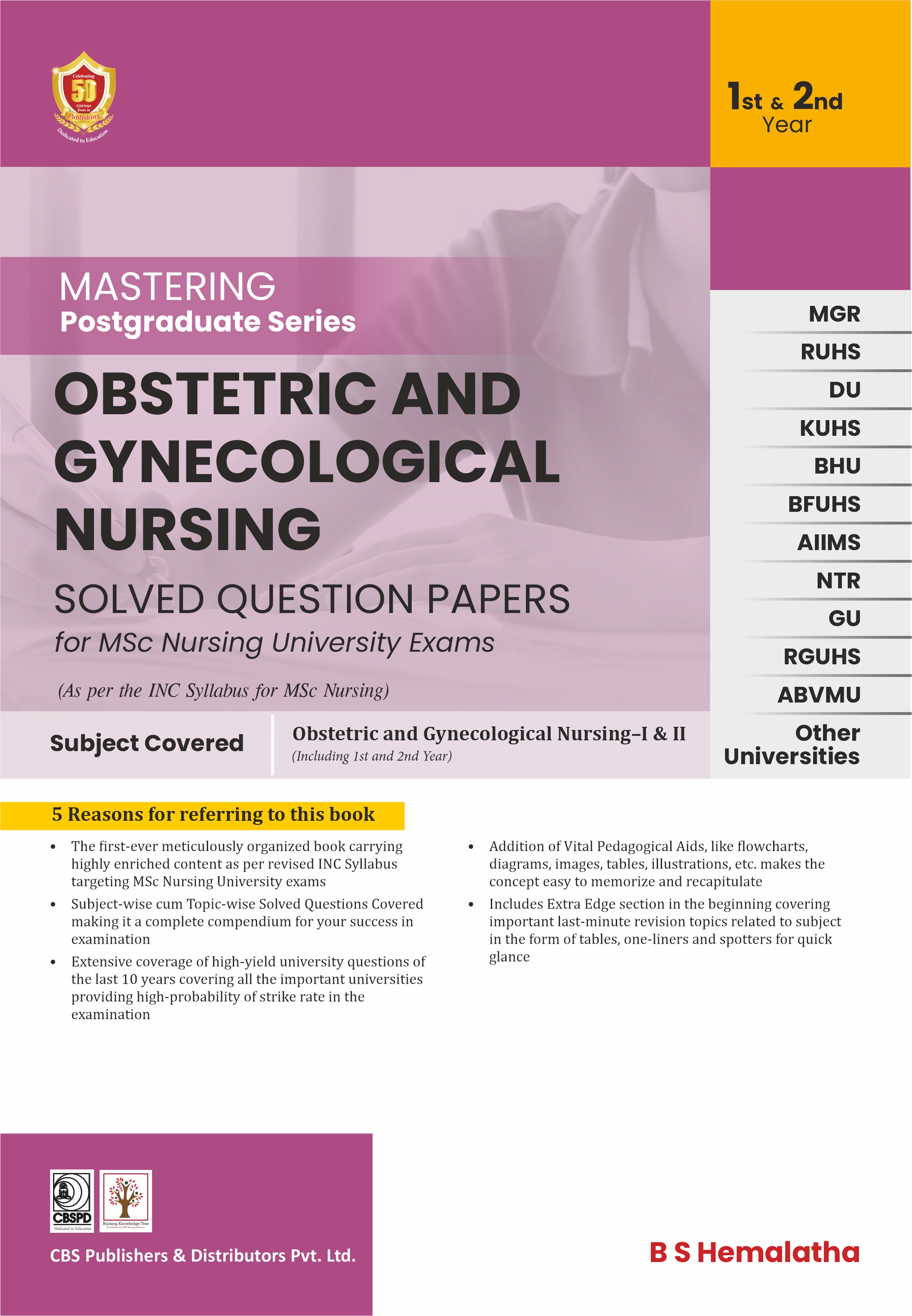 Mastering Postgraduate Series Obstetric And Gynecological Nursing Solved Question Papers For Msc Nursing University Exam 1St And 2Nd Year (Pb 2025)