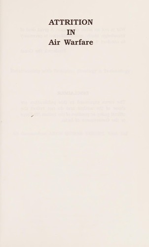 Cover of Attrition In Air Warfare