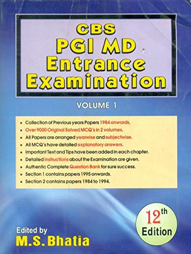 Cbs Pgi Md Entrance Examination, 12E, Vol.1