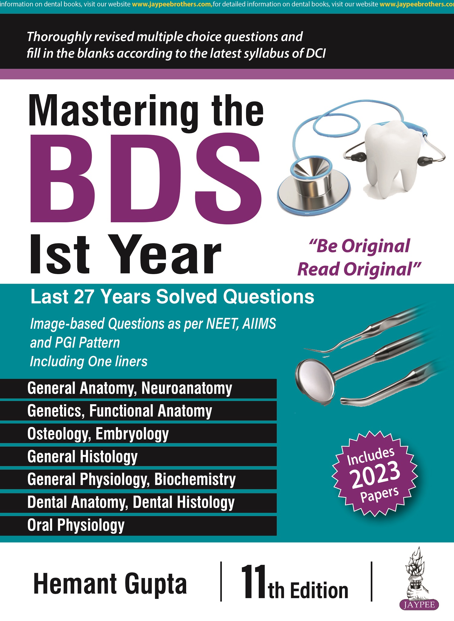 Cover of MASTERING THE BDS IST YEAR 11TH EDITION 2023