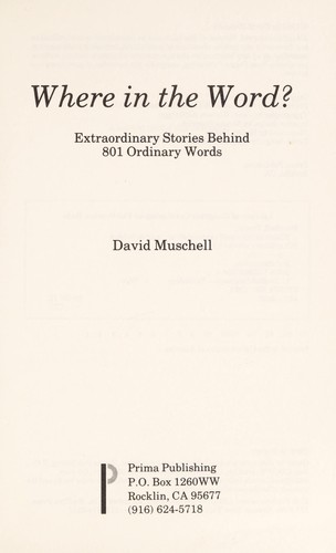 Cover of Where In The Word