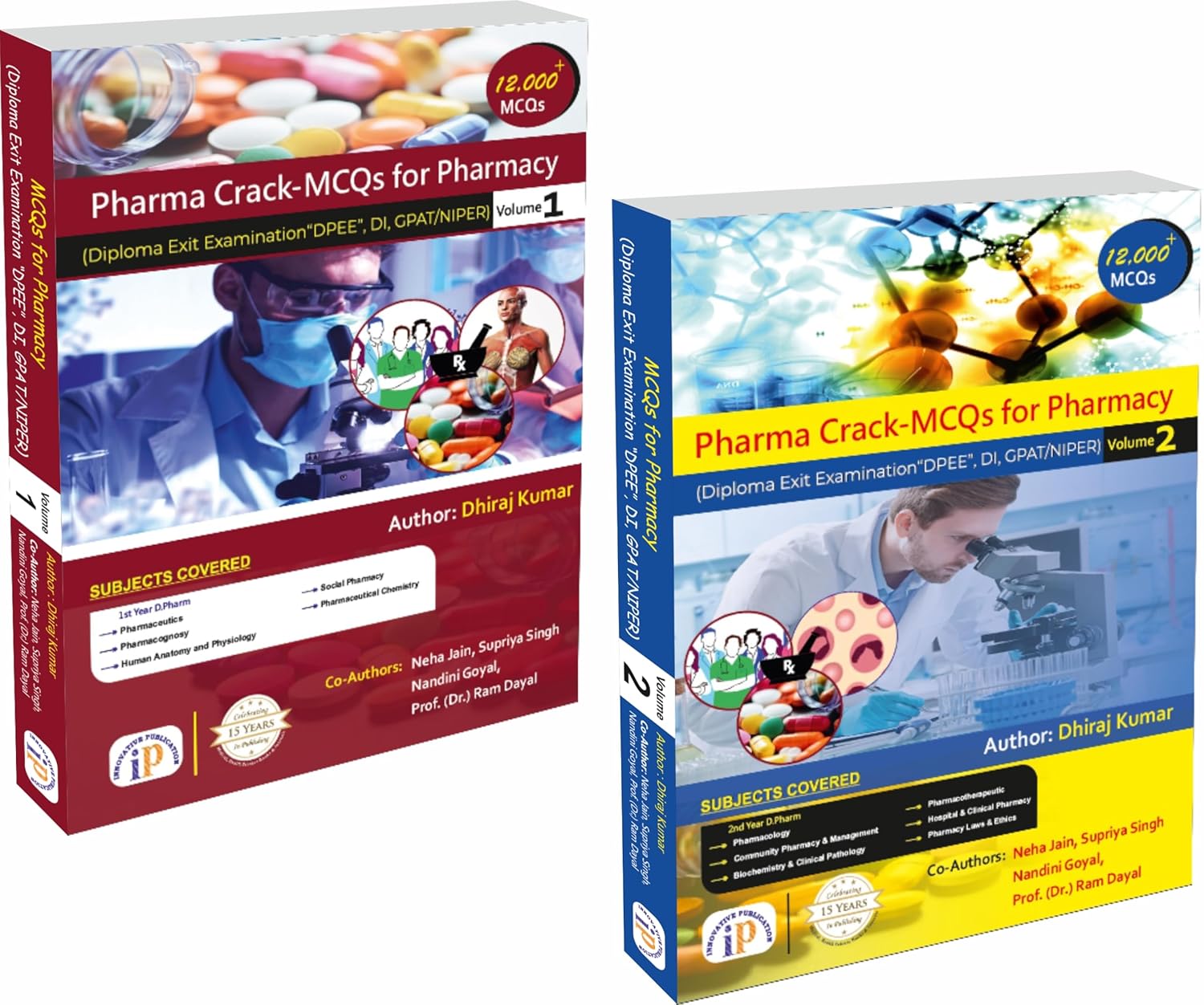 MCQs for Pharmacy (Diploma Exit Examination DPEE, DI, GPAT, NIPER) - Set of 2 Volumes